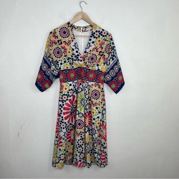 Wayward Fancies eShakti Asian Inspired Kimono Graphic Floral Sleeve Boho Dress - Picture 15 of 15